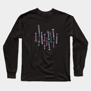 Boho arrow pattern - Pastel Colour Palette Long Sleeve T-Shirt